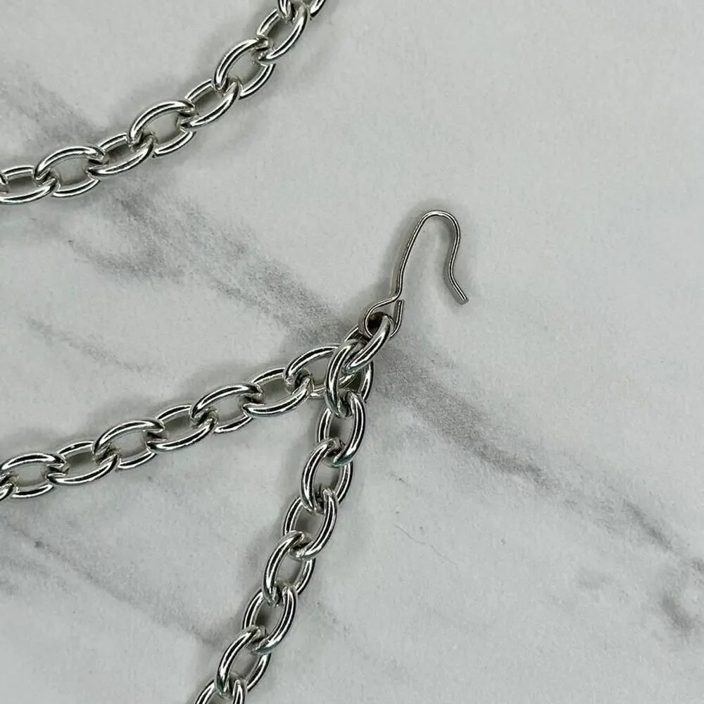 Silver Tone Chain Belt Coin Charm Y2K Festival Style Extra Small/Small ✨